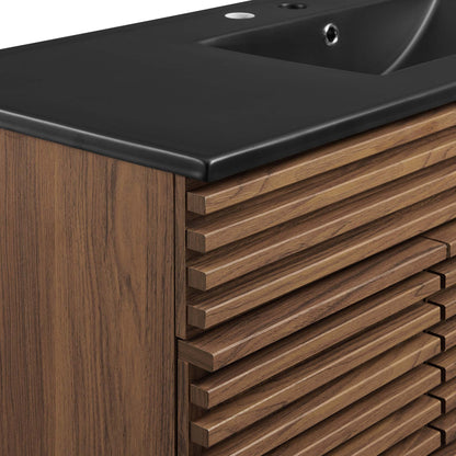 Render 48" Single Sink Bathroom Vanity by Modway - Oak Black / Walnut Black