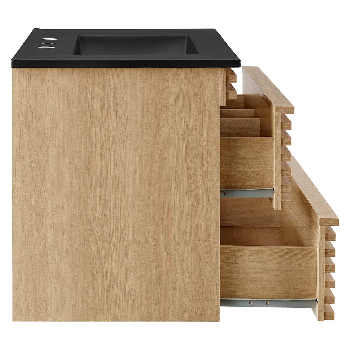 Render 30" Wall-Mount Bathroom Vanity by Modway - Oak Black / Walnut Black