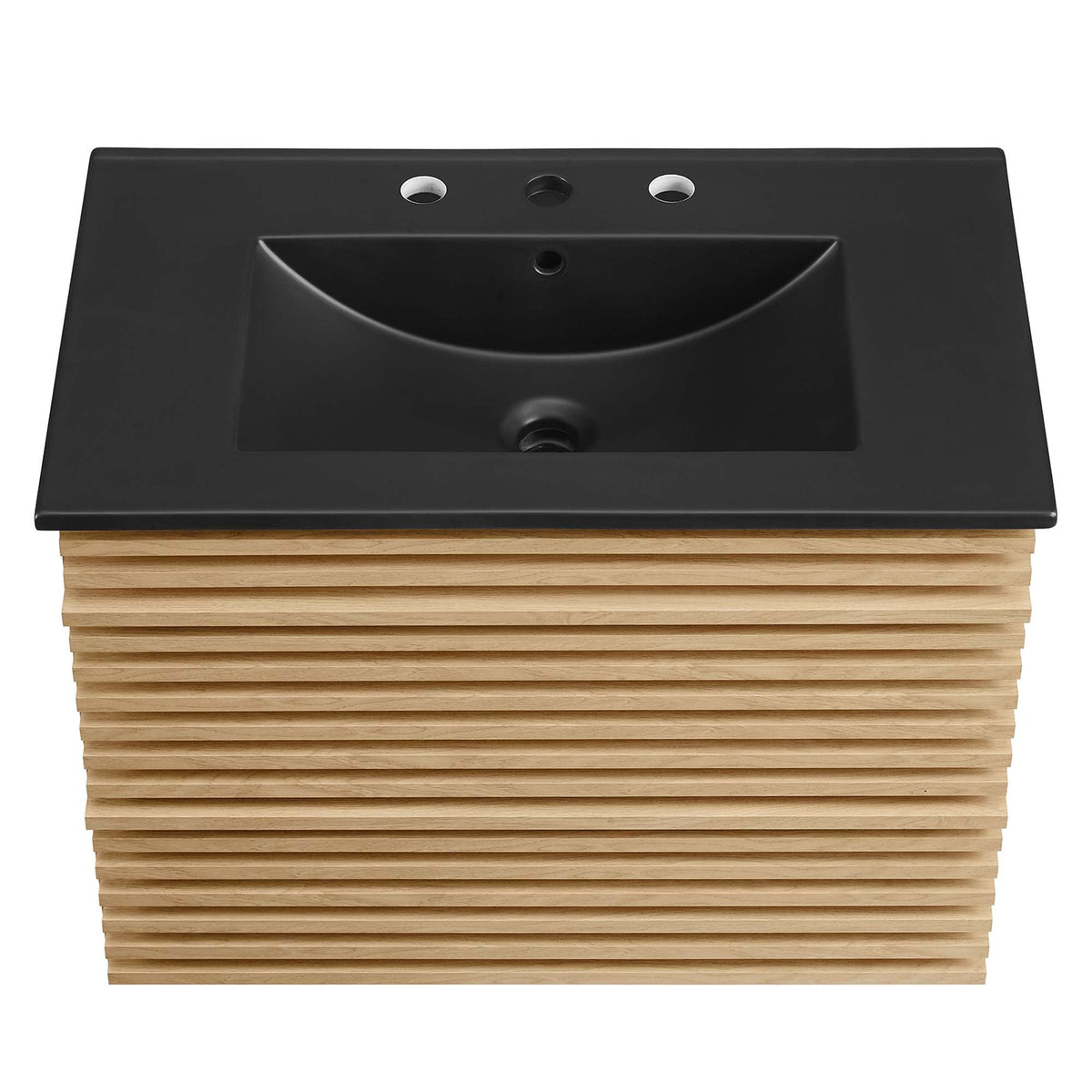 Render 30" Wall-Mount Bathroom Vanity by Modway - Oak Black / Walnut Black