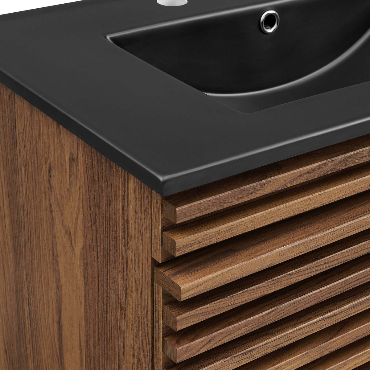 Render 30" Wall-Mount Bathroom Vanity by Modway - Oak Black / Walnut Black