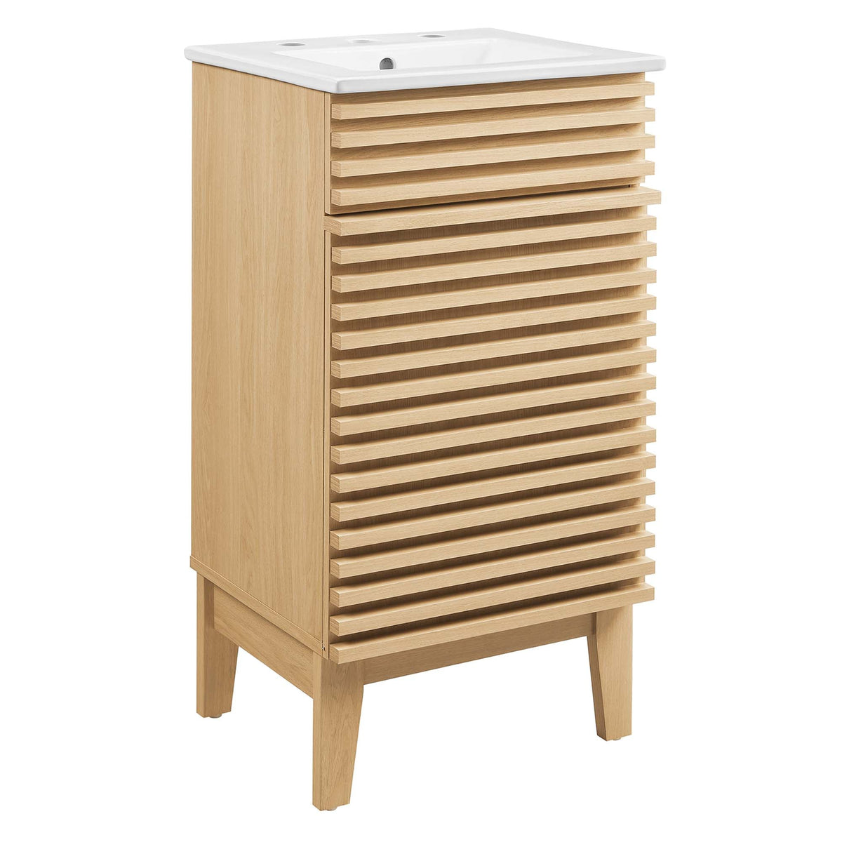Render 18" Bathroom Vanity Cabinet by Modway - Oak White / Walnut White