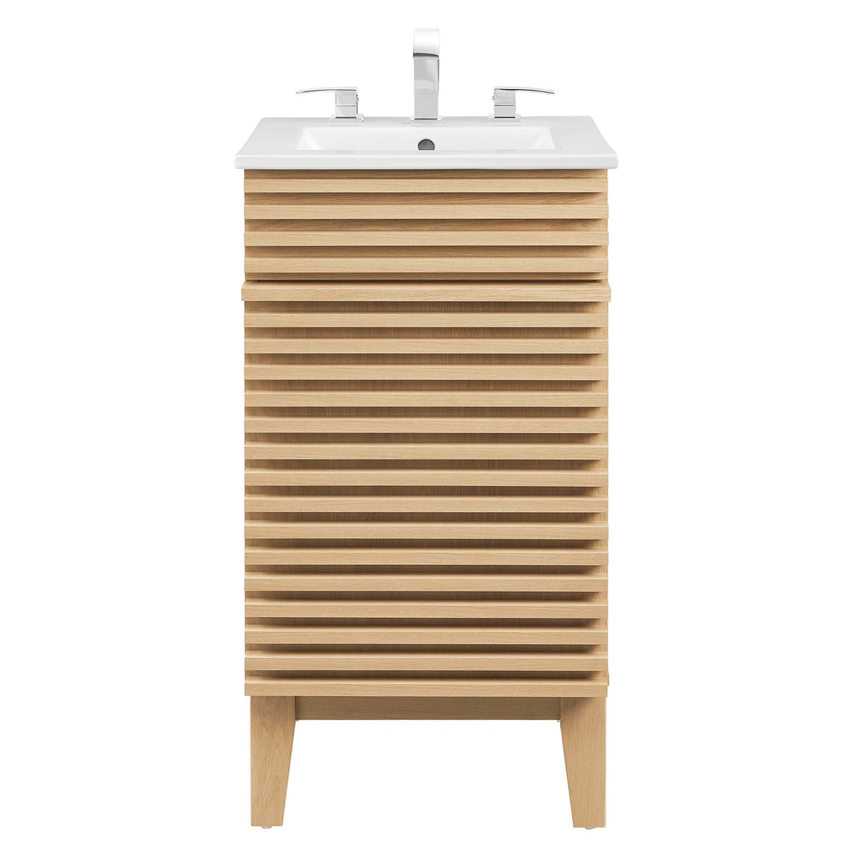 Render 18" Bathroom Vanity Cabinet by Modway - Oak White / Walnut White
