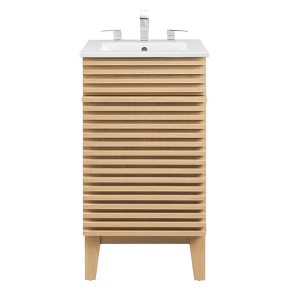 Render 18" Bathroom Vanity Cabinet by Modway - Oak White / Walnut White