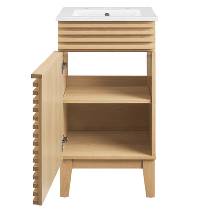 Render 18" Bathroom Vanity Cabinet by Modway - Oak White / Walnut White