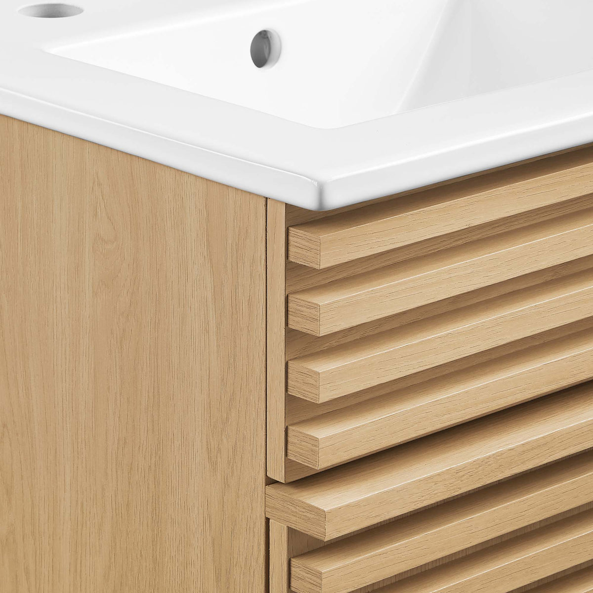 Render 18" Bathroom Vanity Cabinet by Modway - Oak White / Walnut White