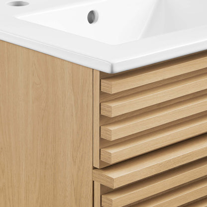 Render 18" Bathroom Vanity Cabinet by Modway - Oak White / Walnut White