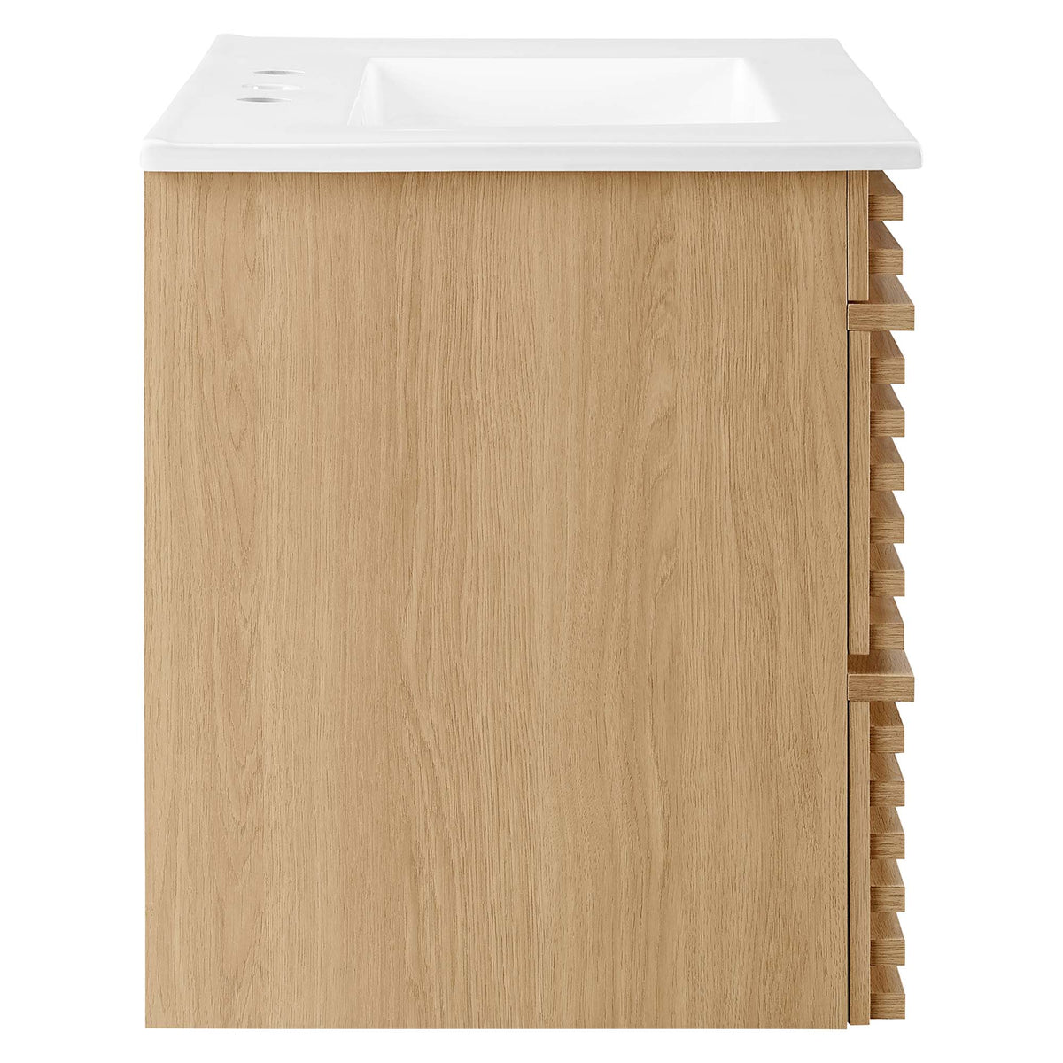 Render 30" Wall-Mount Bathroom Vanity by Modway - Oak White / Walnut White