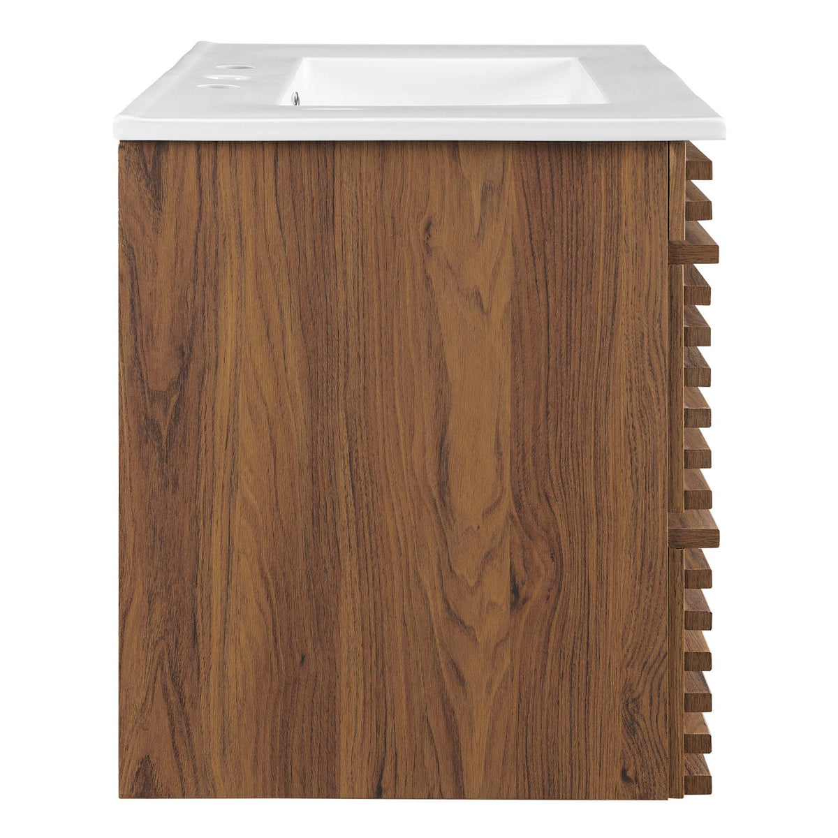 Render 30" Wall-Mount Bathroom Vanity by Modway - Oak White / Walnut White