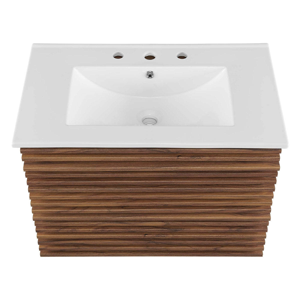 Render 30" Wall-Mount Bathroom Vanity by Modway - Oak White / Walnut White
