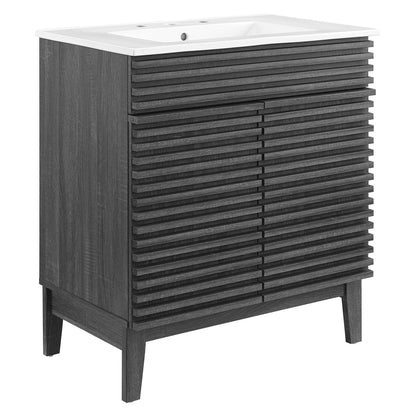 Render 30" Bathroom Vanity Cabinet by Modway - Charcaol White / Oak White / Walnut White