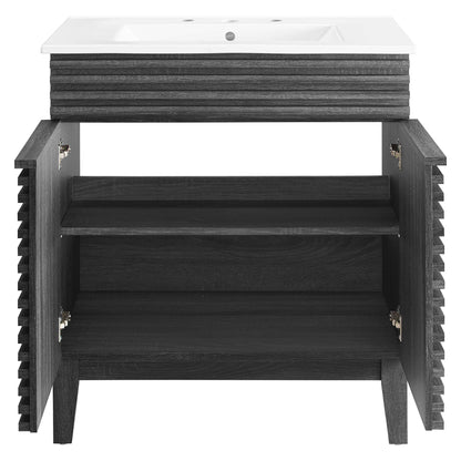 Render 30" Bathroom Vanity Cabinet by Modway - Charcaol White / Oak White / Walnut White