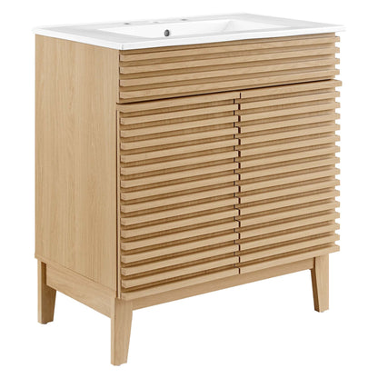Render 30" Bathroom Vanity Cabinet by Modway - Charcaol White / Oak White / Walnut White