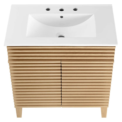 Render 30" Bathroom Vanity Cabinet by Modway - Charcaol White / Oak White / Walnut White
