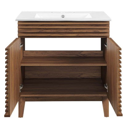 Render 30" Bathroom Vanity Cabinet by Modway - Charcaol White / Oak White / Walnut White
