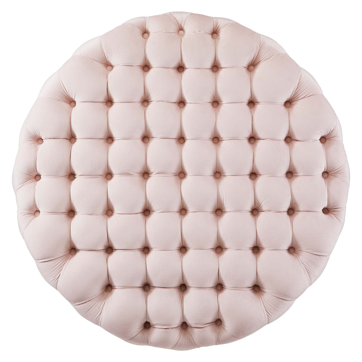 Amour Tufted Button Large Round Performance Velvet Ottoman by Modway