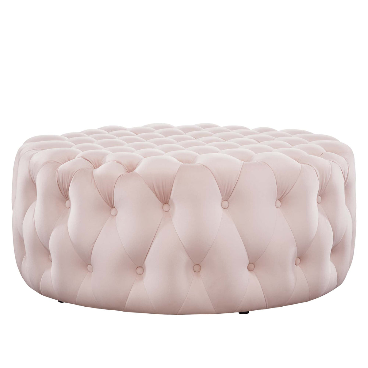 Amour Tufted Button Large Round Performance Velvet Ottoman by Modway