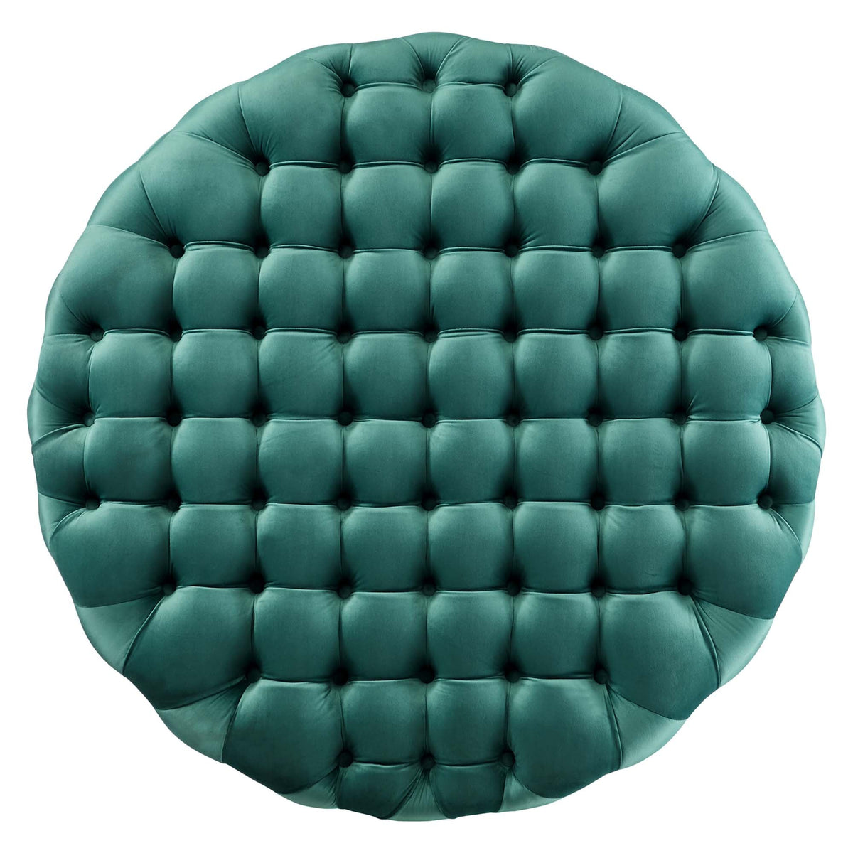 Amour Tufted Button Large Round Performance Velvet Ottoman by Modway