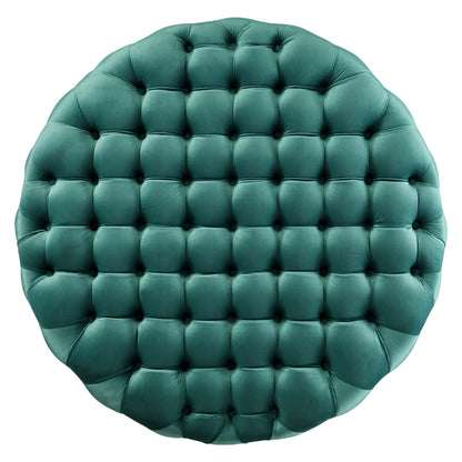 Amour Tufted Button Large Round Performance Velvet Ottoman by Modway