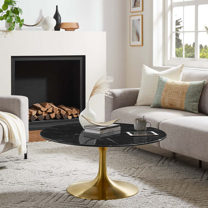 Lippa 36" Round Faux Marble Coffee Table by Modway - EEI-5521