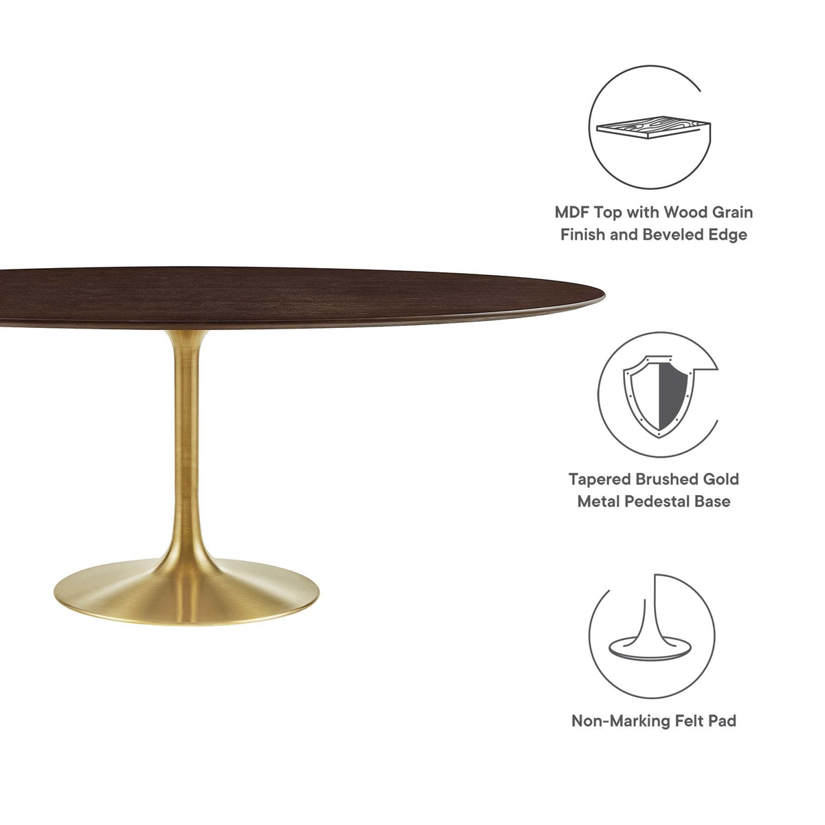 Lippa 78" Oval Wood Dining Table by Modway - EEI-5526