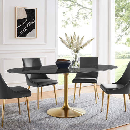 Lippa 78" Oval Faux Marble Dining Table by Modway - EEI-5528