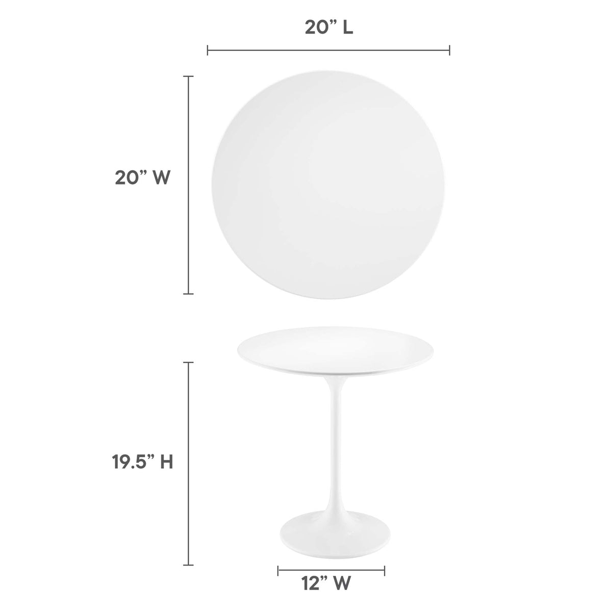 Lippa 20" Round Wood Side Table by Modway - EEI-5678