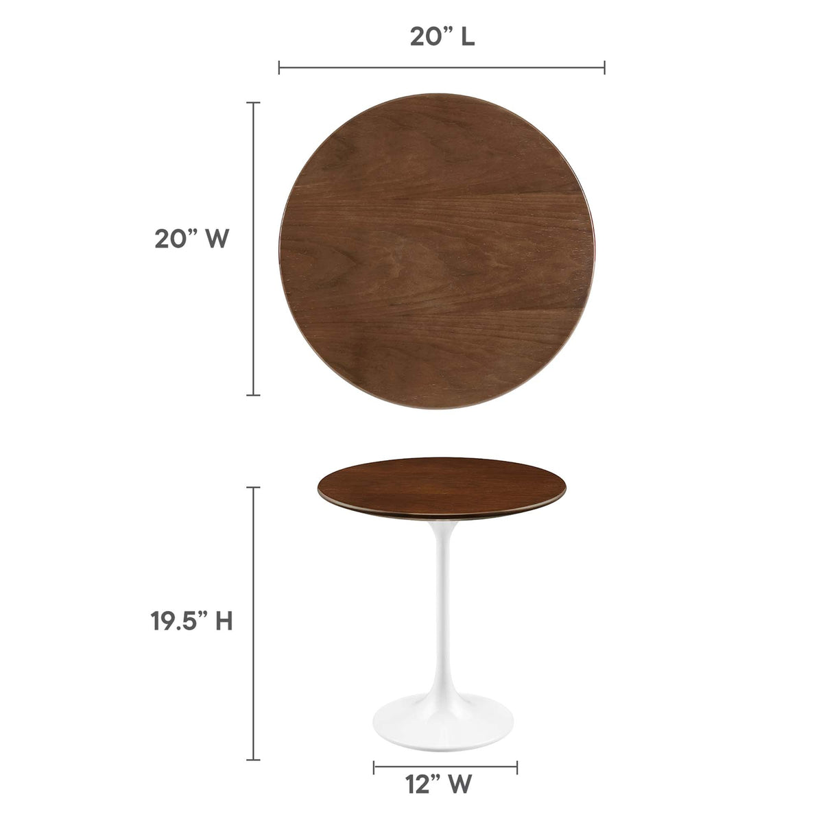 Lippa 20" Round Wood Side Table by Modway - EEI-5679
