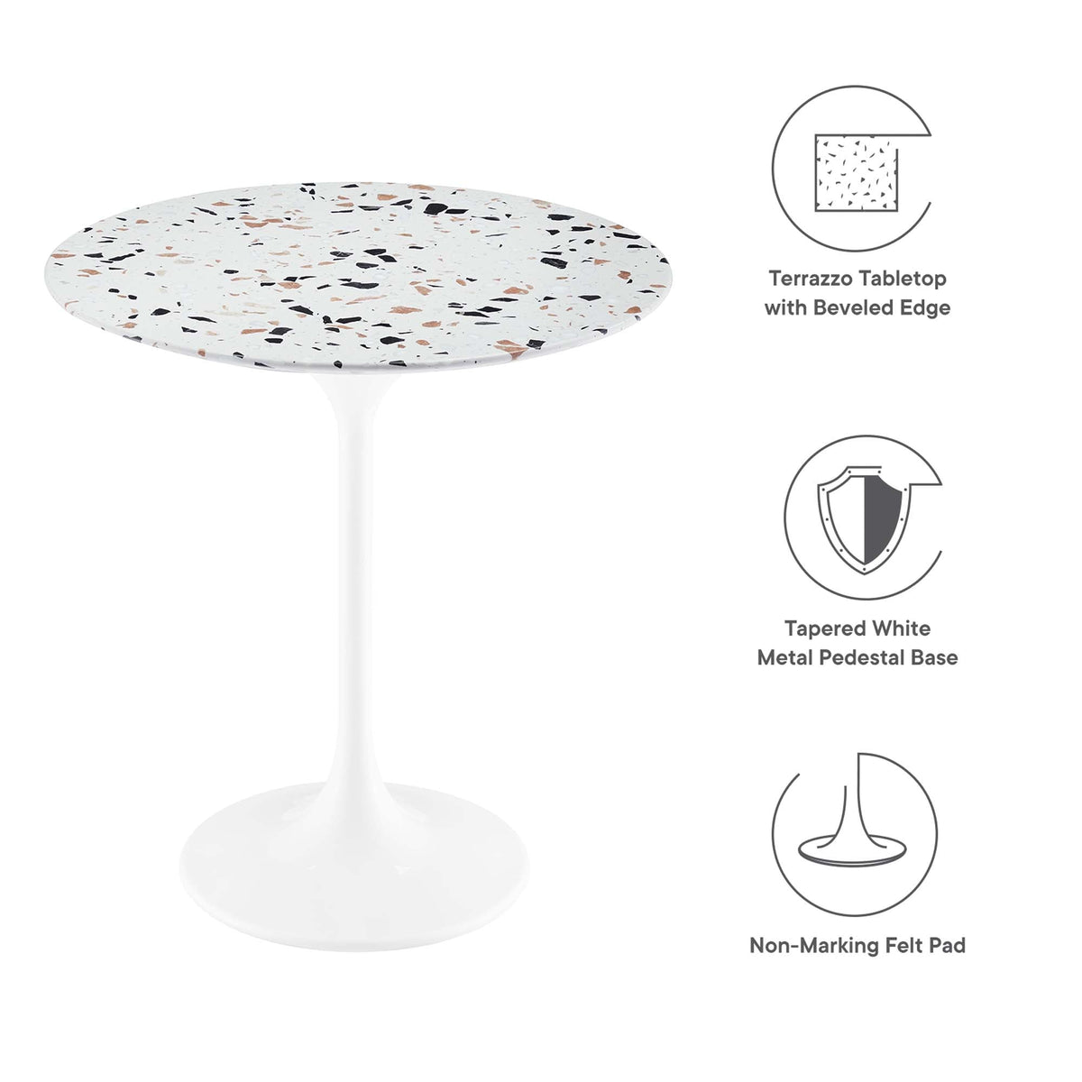 Lippa 20" Round Terrazzo Side Table by Modway - EEI-5682
