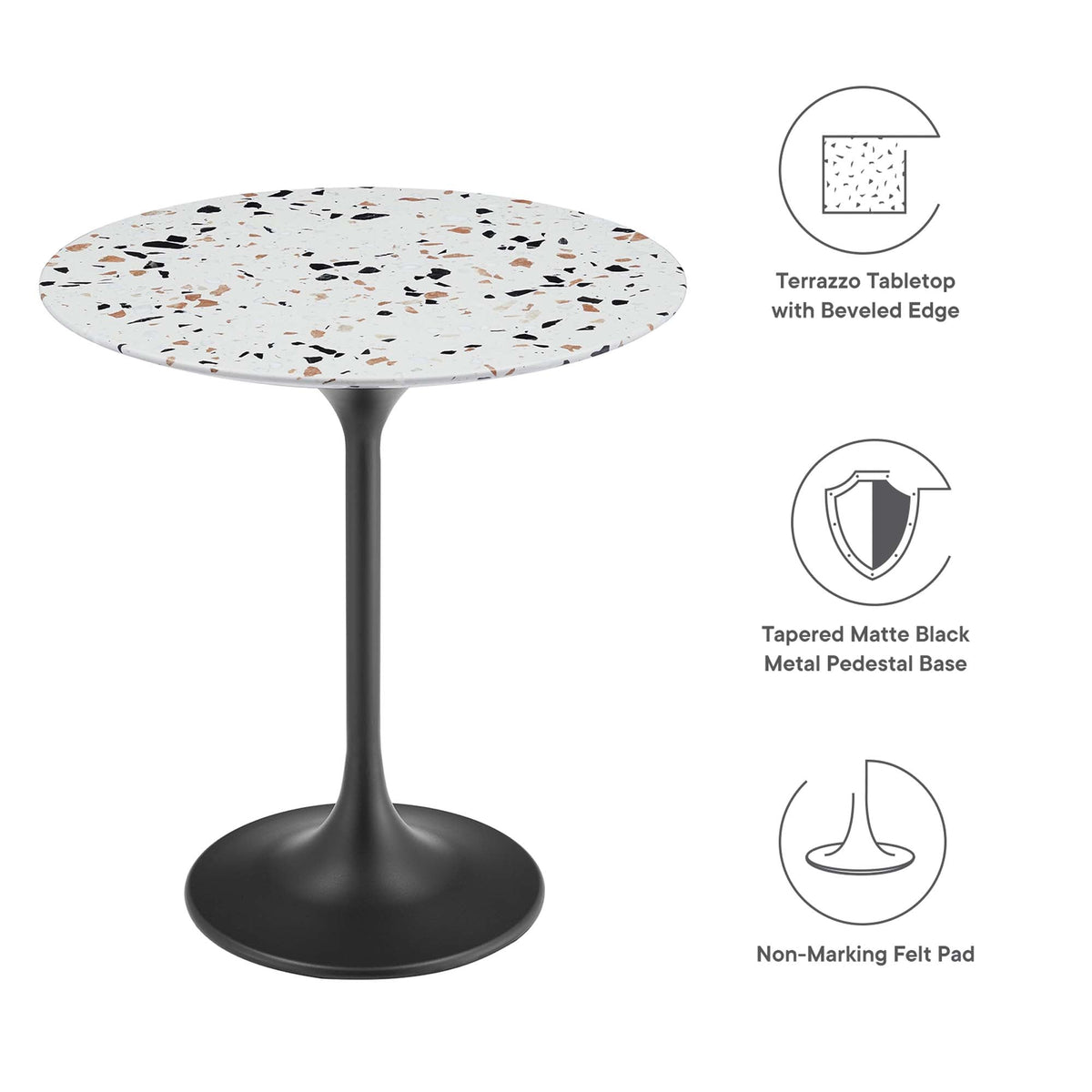 Lippa 20" Round Terrazzo Side Table by Modway - EEI-5692