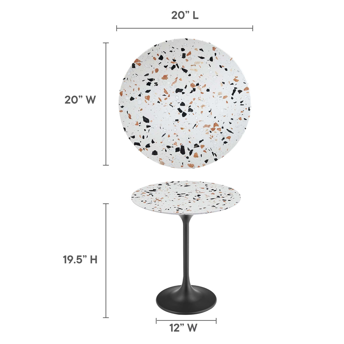 Lippa 20" Round Terrazzo Side Table by Modway - EEI-5692