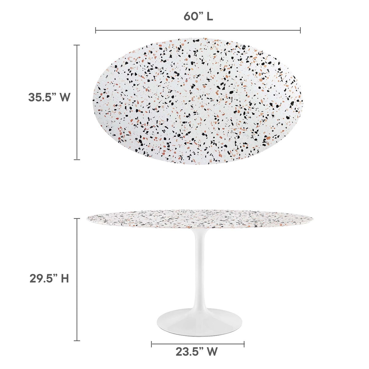 Lippa 60" Oval Terrazzo Dining Table by Modway - EEI-5734