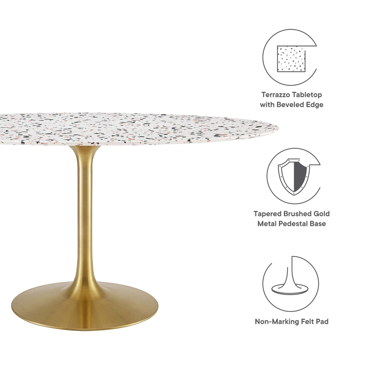 Lippa 60" Oval Terrazzo Dining Table by Modway - EEI-5736