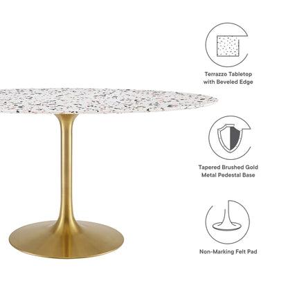 Lippa 60" Oval Terrazzo Dining Table by Modway - EEI-5736