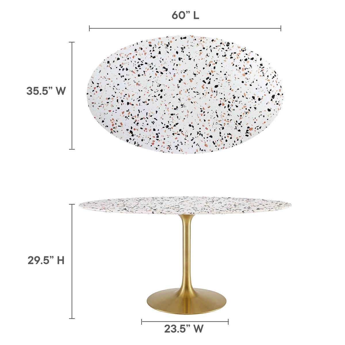 Lippa 60" Oval Terrazzo Dining Table by Modway - EEI-5736