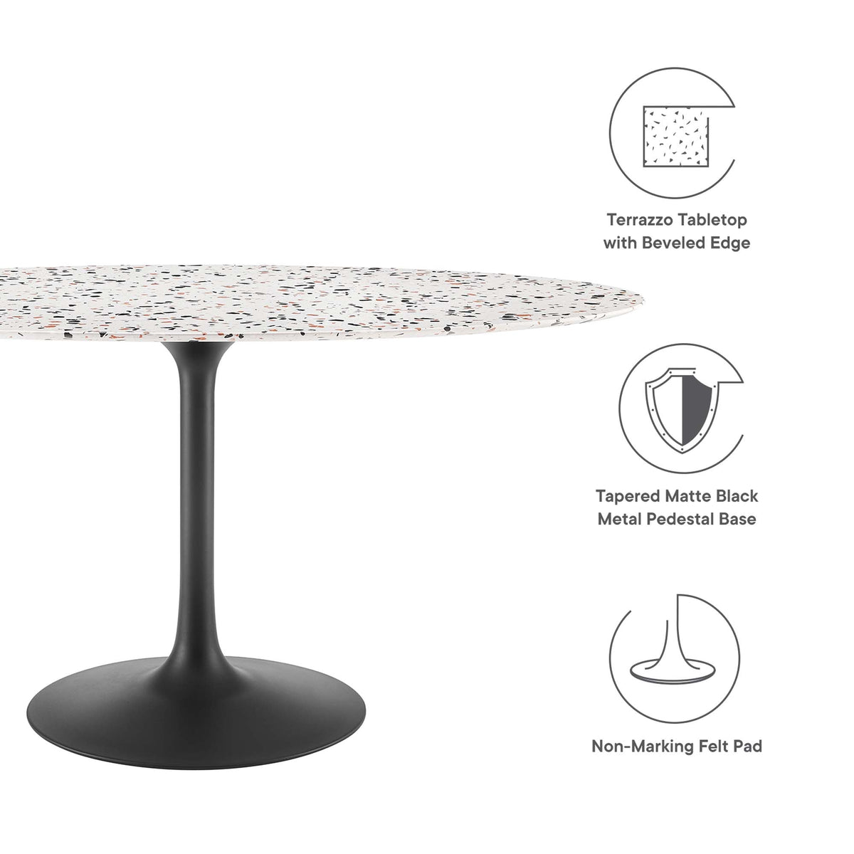 Lippa 60" Oval Terrazzo Dining Table by Modway - EEI-5737