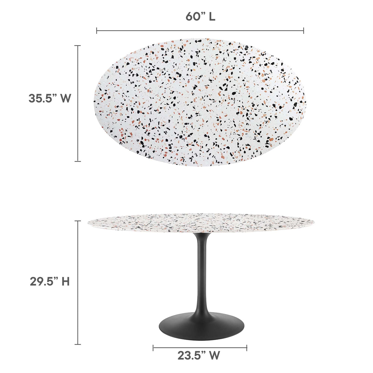 Lippa 60" Oval Terrazzo Dining Table by Modway - EEI-5737