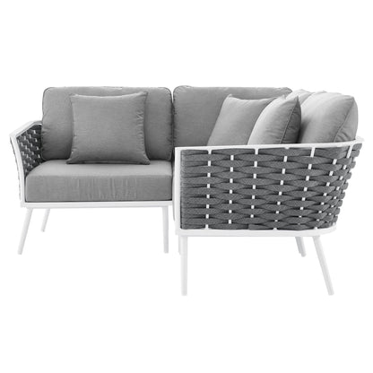 Stance Outdoor Patio Aluminum Small Sectional Sofa by Modway