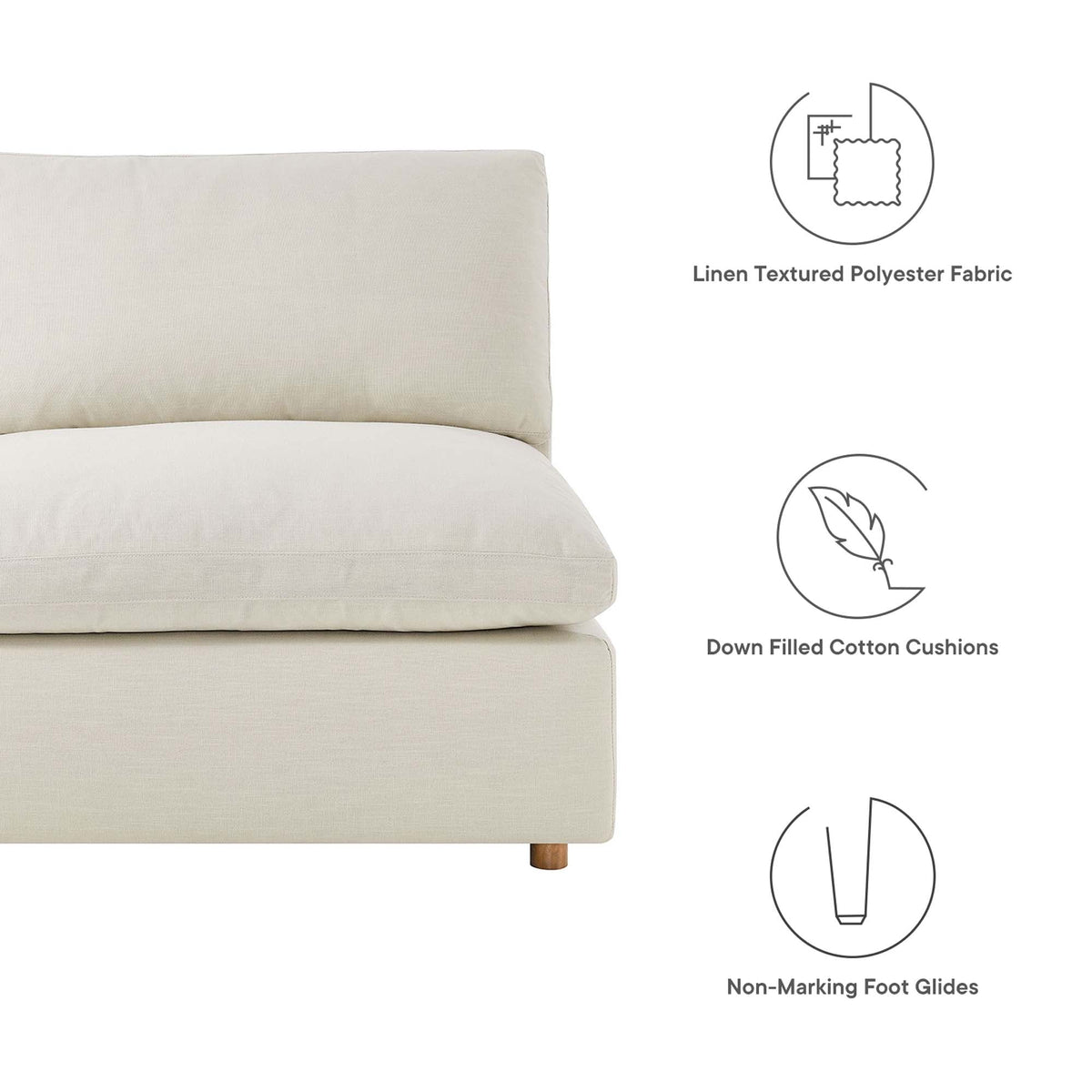 Commix 6-Piece Down Filled Overstuffed Sectional Sofa by Modway - EEI-5761