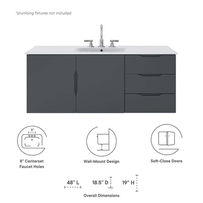 Vitality 48" Single Sink Bathroom Vanity by Modway