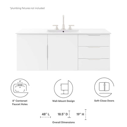 Vitality 48" Single Sink Bathroom Vanity by Modway