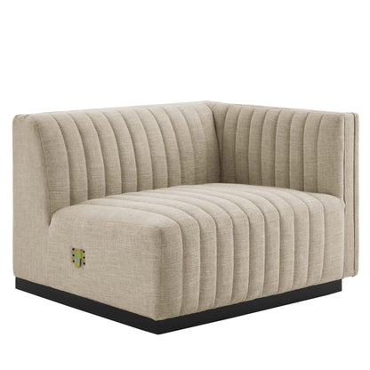 Conjure 6-Piece Channel Tufted Upholstered Fabric Sectional Sofa by Modway
