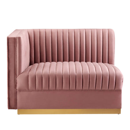 Sanguine Channel Tufted Performance Velvet 3-Seat Modular Sectional Sofa by Modway