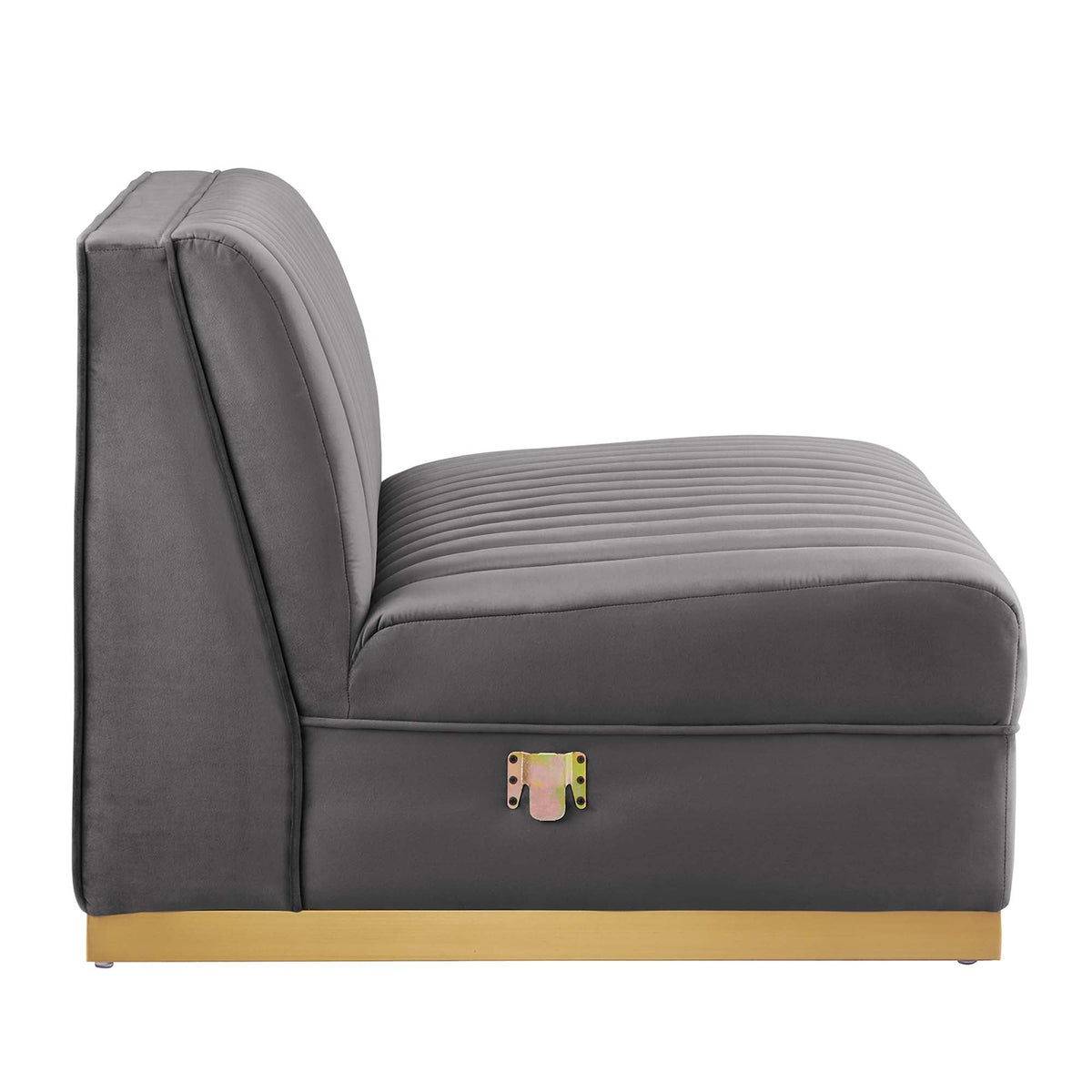 Sanguine Channel Tufted Performance Velvet 3-Seat Modular Sectional Sofa by Modway
