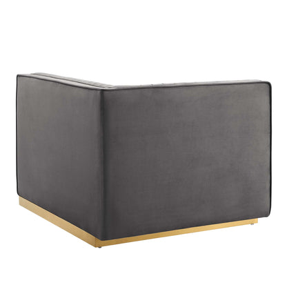 Sanguine Channel Tufted Performance Velvet 3-Seat Modular Sectional Sofa by Modway