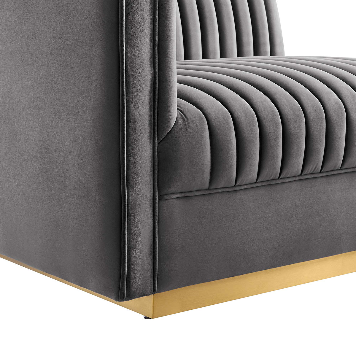 Sanguine 5-Piece Channel Tufted Performance Velvet Right-Facing Modular Sectional Sofa by Modway