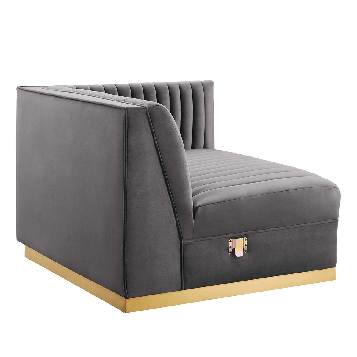 Sanguine 5-Piece Channel Tufted Performance Velvet Right-Facing Modular Sectional Sofa by Modway