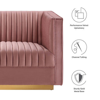 Sanguine 6-Piece Channel Tufted Performance Velvet Modular Sectional Sofa by Modway
