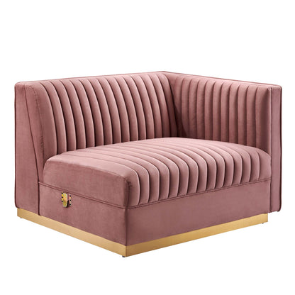 Sanguine 6-Piece Channel Tufted Performance Velvet Modular Sectional Sofa by Modway