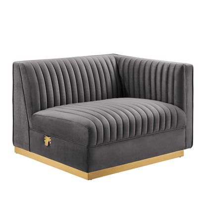 Sanguine 6-Piece Channel Tufted Performance Velvet Modular Sectional Sofa by Modway