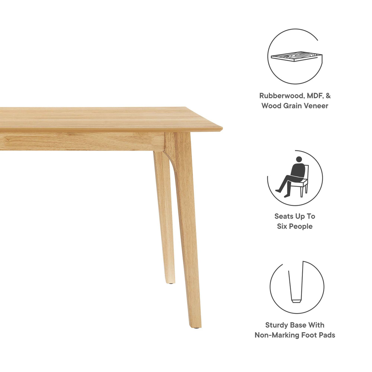 Juxtapose 63" Rectangle Dining Table by Modway